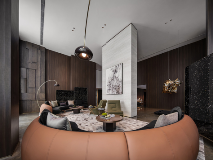 T1空中圈層會(huì)客廳接待廳。國浩房地產(chǎn)供圖