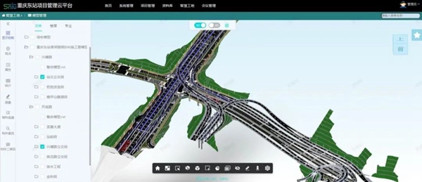 骨架道路BIM模型。重慶交通開投樞紐集團(tuán)供圖