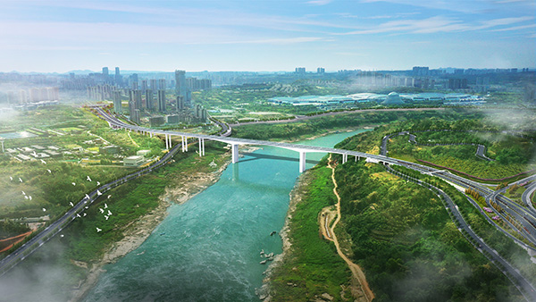 寶山嘉陵江大橋效果圖。重慶市住房城鄉(xiāng)建委供圖
