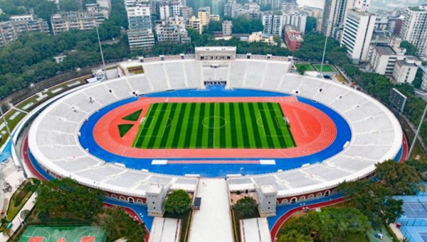 煥新后的大田灣體育場 中建八局供圖