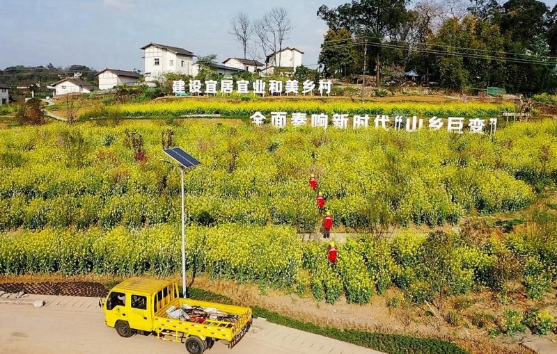 國家電網(wǎng)紅巖（市區(qū)高新）共產(chǎn)黨員服務(wù)隊隊員在沙坪壩區(qū)中梁鎮(zhèn)燦若湖開展防山火線路巡視。韓薇攝