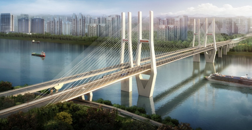 李家沱長江復(fù)線橋。林同棪國際工程咨詢（中國）有限公司供圖