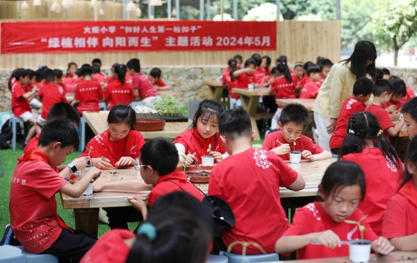 “綠植相伴 向陽而生”主題教育活動(dòng)。九龍坡區(qū)火炬小學(xué)供圖