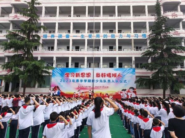 新隊(duì)員入隊(duì)儀式。奉節(jié)縣三臺(tái)小學(xué)校供圖