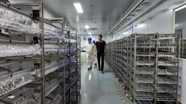 國網(wǎng)重慶奉節(jié)供電公司草堂供電所員工向重慶明旭光學科技有限責任公司負責人了解用電需求。楊崳杰攝