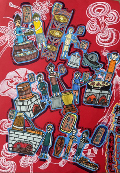 一等獎作品 陳思嘉 10歲 《中醫(yī)傳統(tǒng)制劑——桐君閣》。南岸區(qū)文化館供圖