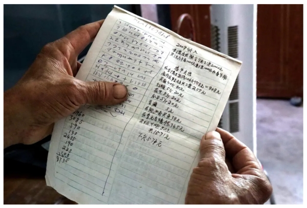 李謂玉的賬本里密密麻麻的記錄著這些年的幫助鄰居的過往。李歆宇攝