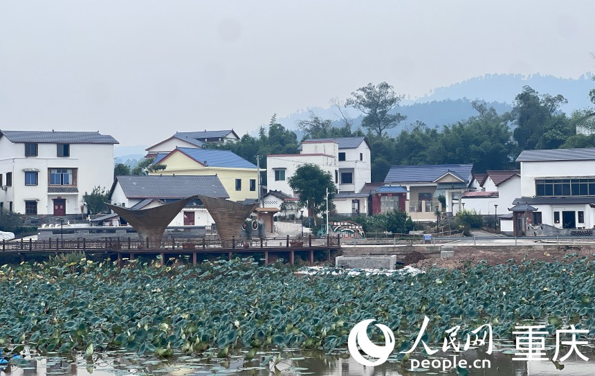 “雙昌”合作園區(qū)內(nèi)統(tǒng)一風(fēng)格的房屋。人民網(wǎng)記者 胡虹攝