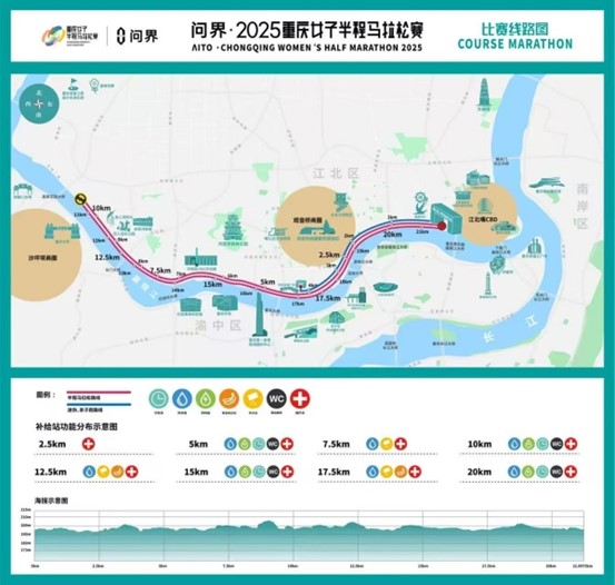 2025重慶女子半程馬拉松賽比賽線路圖。江北區(qū)融媒體中心供圖