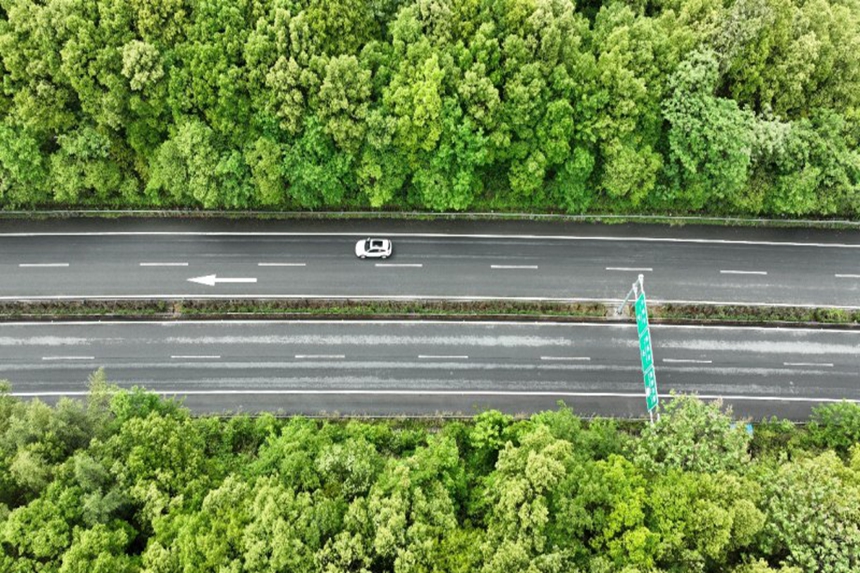 汽車在公路上疾馳。胡程攝