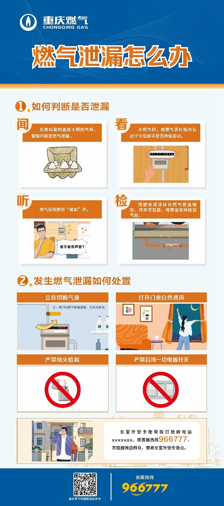 假期出行前記得關(guān)閉燃?xì)馊霊艨傞y，居家用氣注意安全。重慶燃?xì)饧瘓F(tuán)供圖