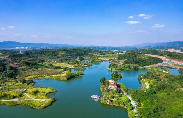 明月湖美景。兩江協(xié)同創(chuàng)新區(qū)供圖