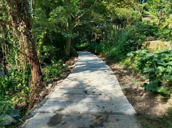 昔日溝渠變身整潔通道。譚福群攝